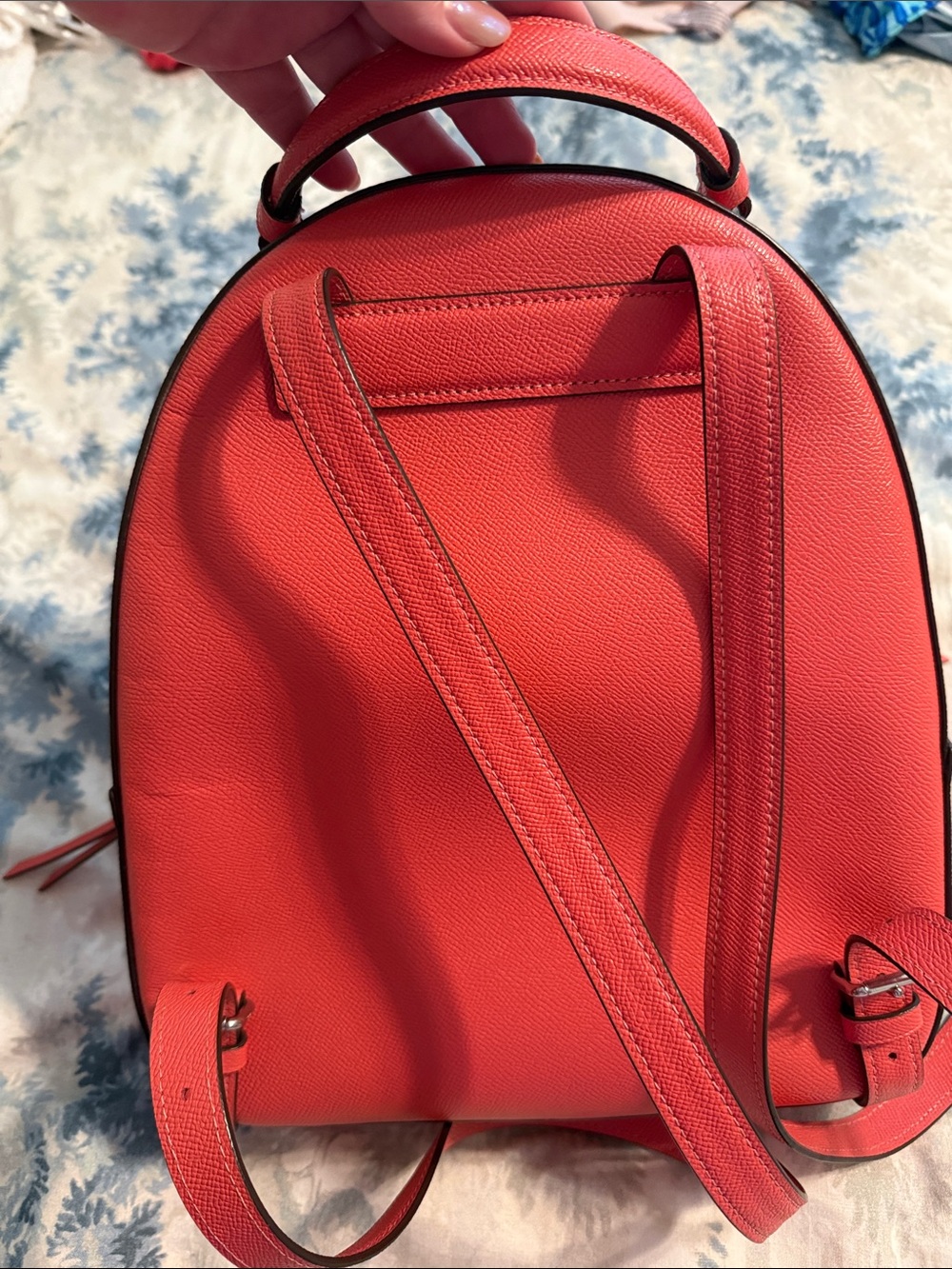 Coach Pebbled Leather Mini Backpack in Coral - Picture 2 of 4